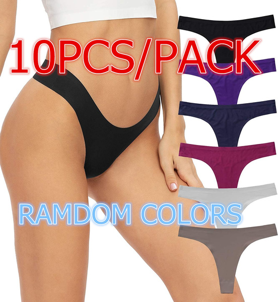 Womens Underwear Thongs Low Rise Seamless Thong Stretch Invisible