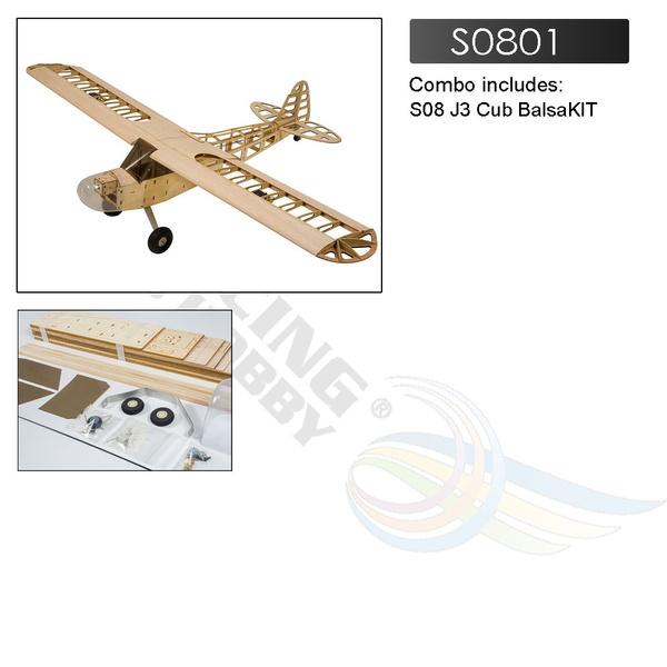 2019 Upgrade Balsa Wood Airplane 1.2M J3 Cub Electric Model Kit For