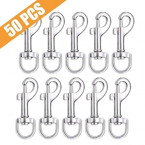 50pcs- 11*50 mm(0.4*1.97 in)) - Swivel Snap Hooks, Lucky Goddness 50pcs  Wholesale Metal Heavy Duty Eye Clasp Multipurpose- Best for Spring Pet  Buckle, Key Chain for Linking Dog Leash Collar, DIY Project