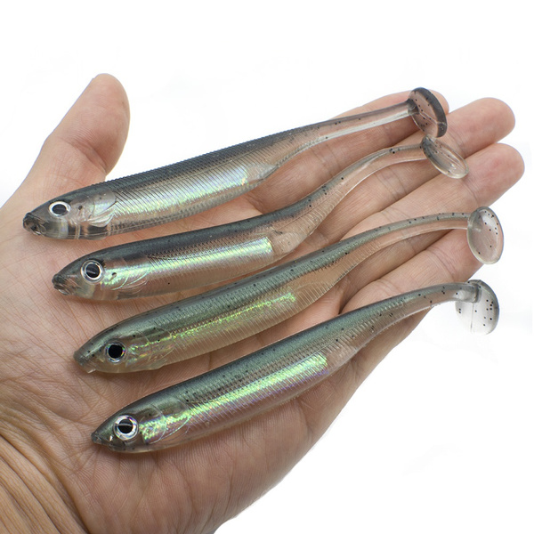 Soft Lure Fishing 4pcs Soft baits Seabass Artificial Bait Silicone