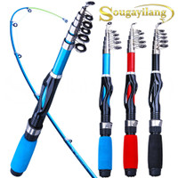 Sougayilang 1.8-2.4m Telescopic Fishing Rod Ultralight Weight  Spinning/Casting Rod Carbon Fiber Fishing Pole