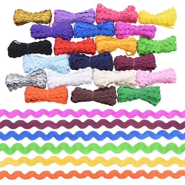 25mm Ric Rac 25 Meters 25mm Multi Colors Terylene Ribbon Ric Rac Zig Zag Lace ...