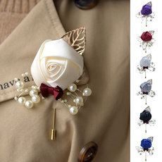 ceremonyflower, pearls, Rose, brooch