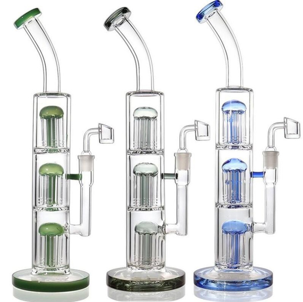 Triple Tree 13Inches dab rig Water Pipes oil rigs Percolator Smoking 14 ...