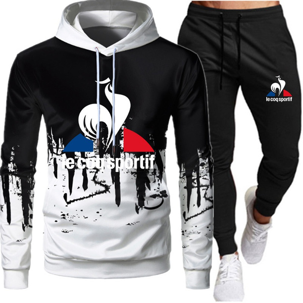 Plus Size Le Coq Sportif Autumn Winter Tracksuits Men s Hoodies and Sweatpants Jogging Suits Winter Hoodies Set