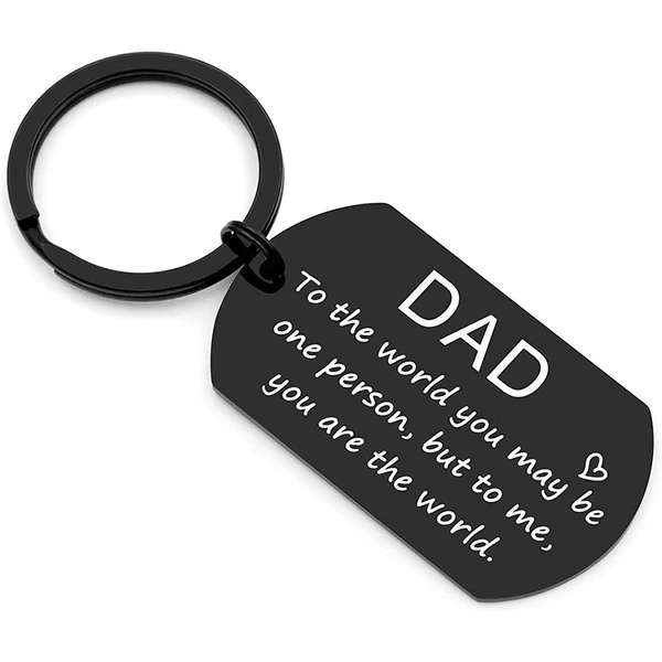 Dad Gifts from Son Daughter Dad Keychain Father Keyring Key Tags for