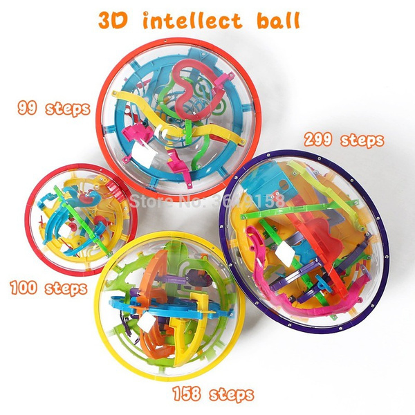 3D Magical Intellect Maze Ball 99/100/158/299steps,IQ Balance Perplexus  Magnetic Ball Marble Puzzle Game for Kid and Adult Toys