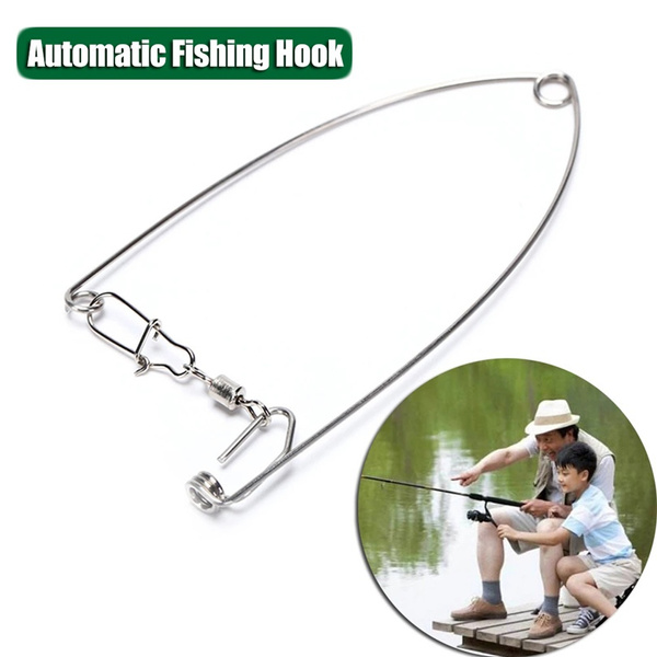 Stainless Steel Automatic Hook Trigger Spring Fishing Hook Setter Bait Bite  Triggers the Hook Catch Fish
