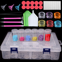 Plastic Bead Storage Containers Set Jars