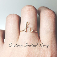 Fashion, letterring, Jewelry, gold