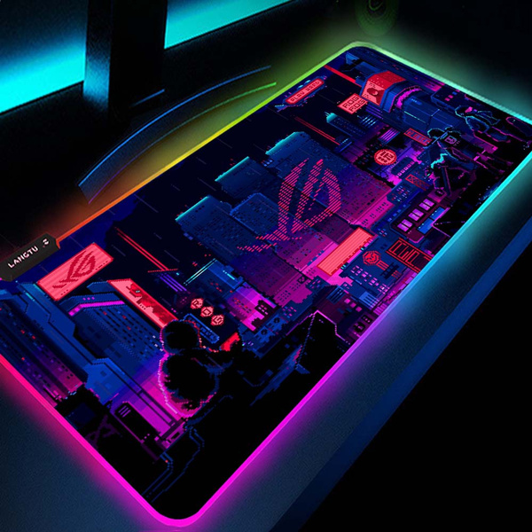 City Asus Pc Tilbehør Rgb Led Musemåtte Gaming Play Mats Gaming Setup Mesa Gamer mat Republic of Gamers Mouse | Wish