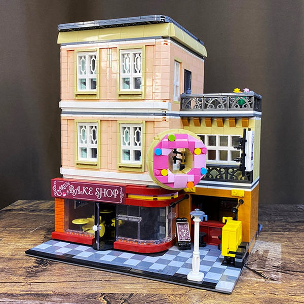 Details about   New 2919pcs city Street view buildin series The Doughnut Shop Building-nobox 