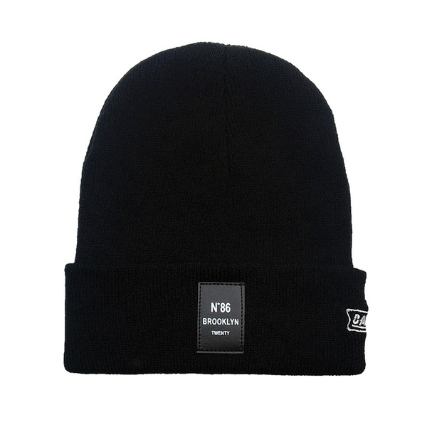 New N86 Cloth Sticker Knitted Hat BROOKLYN Hip Hop Beanie Hat Men