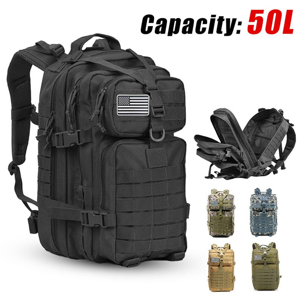 Soldier white crime 30L/50L Large Capacity Tactical Backpack Waterproof Military Bag Men's  Backpack Outdoor Hiking Trekking Backpack Sport Climbing Rucksack Bag | Wish