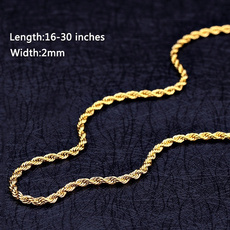 goldplated, Rope, Chain Necklace, gold