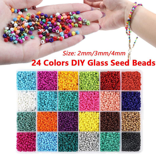 2/3/4mm 24 Colors Small Glass Beads Seed Bead Jewelry Material For