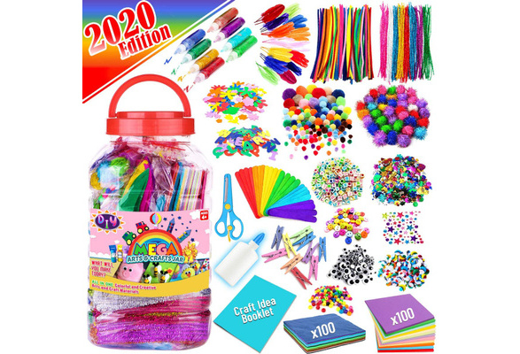 WAU CRAFTS Arts and Crafts Supplies for Kids - 1750 pcs Crafting for School  Kindergarten Homeschool - Supplies Set for Kids Craft Art - Supply Kit for