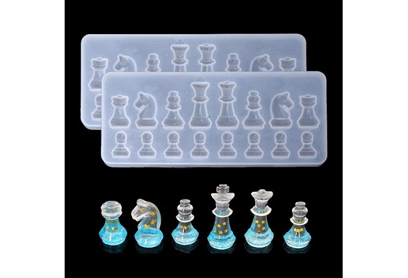 Silicone Chess Resin Mold, Jewelry Decoration International Home DIY  Product Making Tray, Silicone Tray Molds for Unique Resin Shapes, Casting  Shape Moldes Pyramid Office Pendant Project, Large Silicon Chess Resina Box  Molding