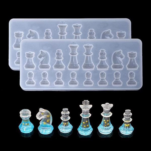 Silicone Chess Resin Mold, Jewelry Decoration International Home DIY  Product Making Tray, Silicone Tray Molds for Unique Resin Shapes, Casting  Shape Moldes Pyramid Office Pendant Project, Large Silicon Chess Resina Box  Molding