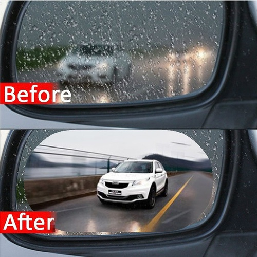 2PCS Car Rearview Mirror Rainproof Film Nano Mirror Anti-fog Film Mirror Glass  Water Repellent Long-lasting Film Universal