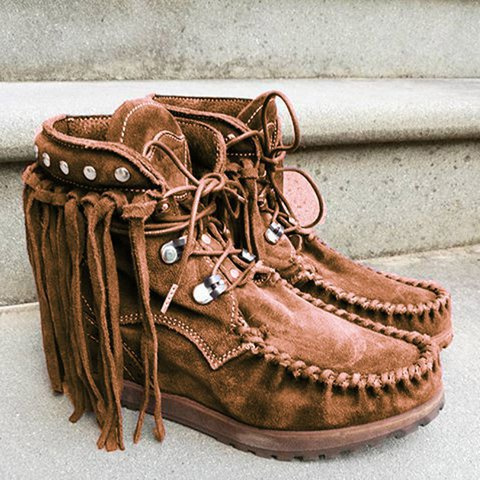 retro tassel boots