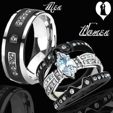 Couple Rings, Steel, zirconring, lover gifts