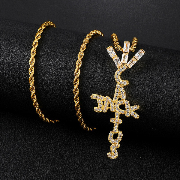 Cactus Jack Cubic Zirconia Pendant Necklace - Hip Hop Ice Surrender Jewelry