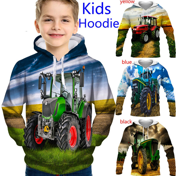 New Cartoon Tractor Kids Fashion 3D Printed Hoodie Funny Boys