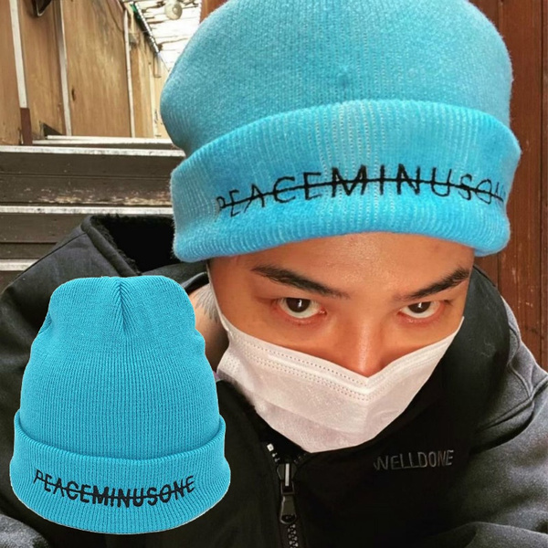 Kpop GDragon PEACEMINUSONE Embroidered Blue Caps Winter Warm