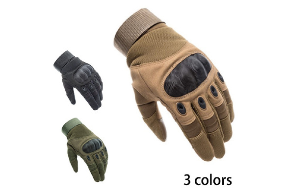 Men Tactical Gloves Touch Screen Full Finger SWAT Combat Carbon Shell Anti-skid 