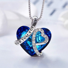 Blues, Heart, Chain Necklace, Love