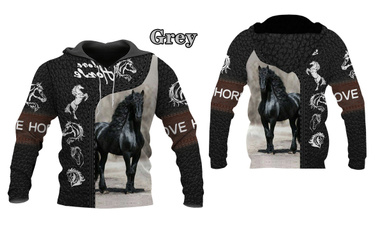 horsehoodie, 3D hoodies, horse, Hoodies