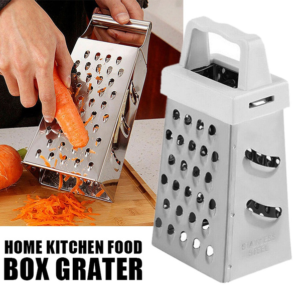 Kitchen Stainless Steel 4Sided Box Food Grater Vegetable Cheese Slicer  Shredder