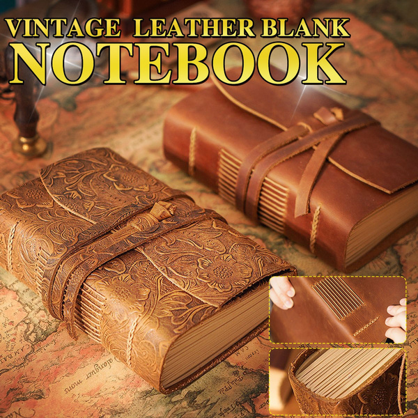 Retro Blank Page Handmade Leather Artists Sketchbook Vintage Diary Journal