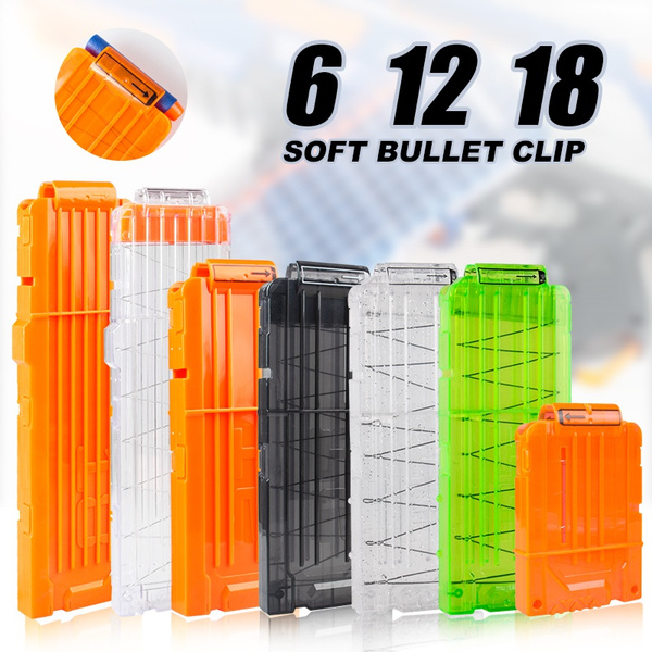 6-12-18 Orange Reload Clip For Nerf Magazine Round Darts