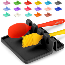 Silicone Utensil Rest with Drip Pad for Multiple Utensils Heat-Resistant Kitchen Utensil Holder for Spoons Ladles Tongs