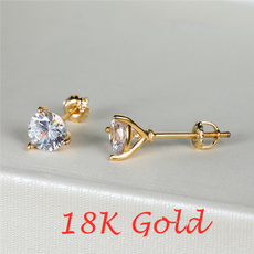 Bride, DIAMOND, moissanite earrings, gold
