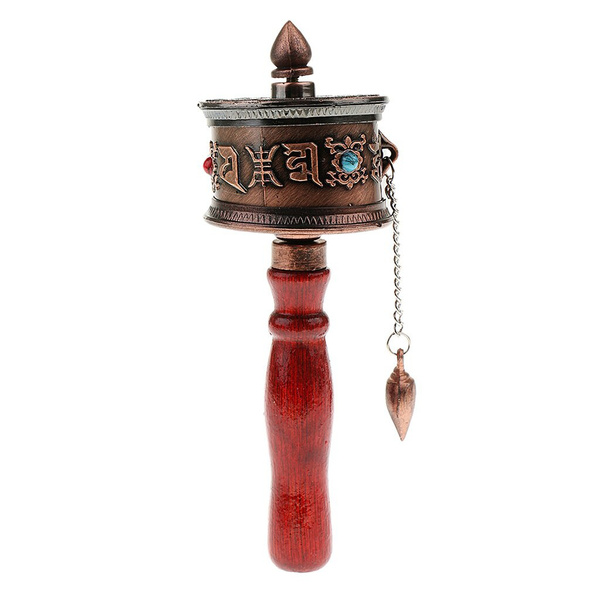 Handheld Tibet Prayer Wheel With Om Mani Padme Hum Mantra For Buddhist 