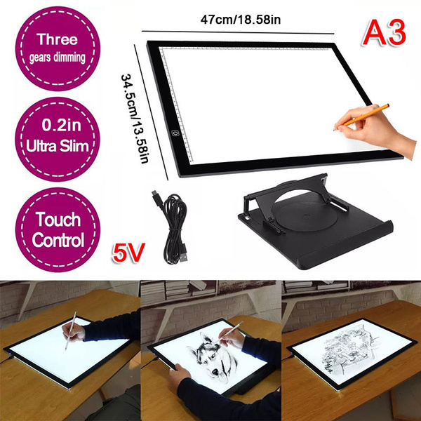 A3 Light Box Drawing Light Pad Tracing Light Box with Stand