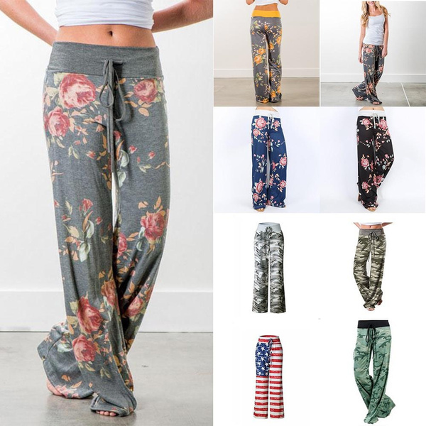 Best Deal for Bell Bottom Pants Women Casual Plaid Pajama Pants Soft |  Algopix