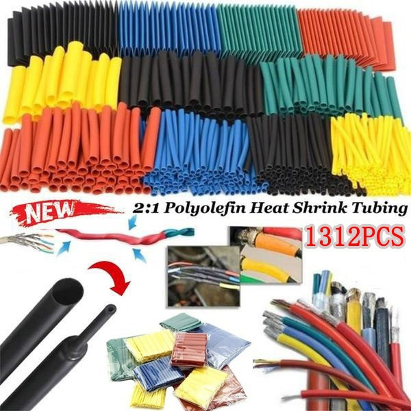 164pcs Polyolefin Cable Heat Shrink Tubing Sleeve Wire Wrap Tube Assortment Kit 