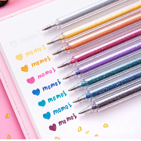 8 colors/Set Glitter Pen Highlighter Color Changing Flash Marker