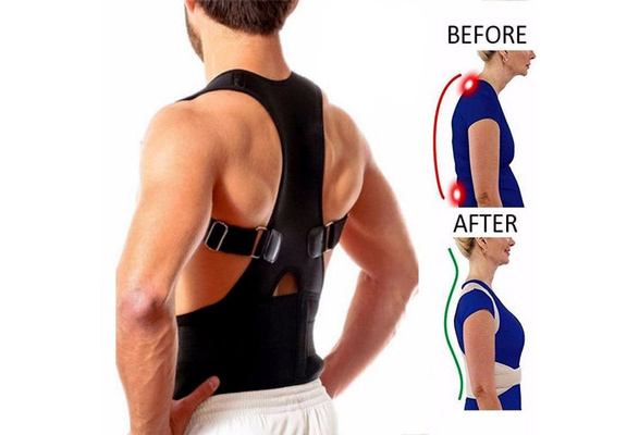 Magnetic Posture Men Back Corrector Shoulder Support Brace Sport Belt Vest  Back Support Strap