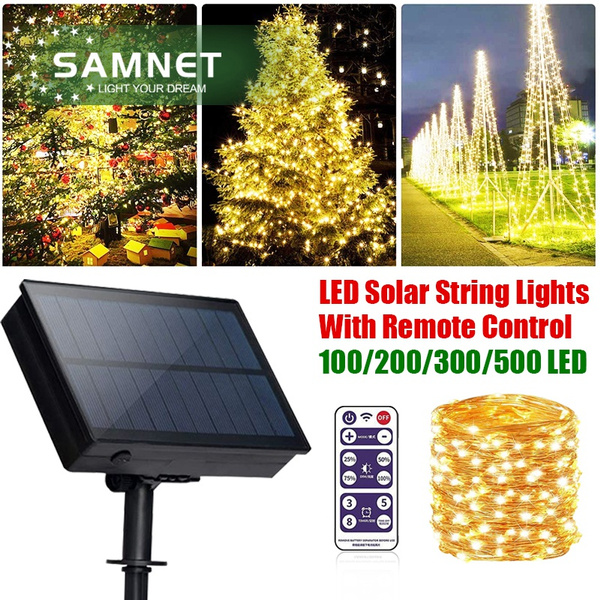 100 200 500 LED Solar Powered Fairy String Lights Garden Party Deco XMAS OutSide 