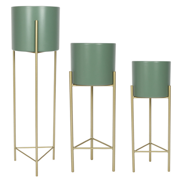 Modern Mid Century Black Planters With Stand Large Planter Pots With