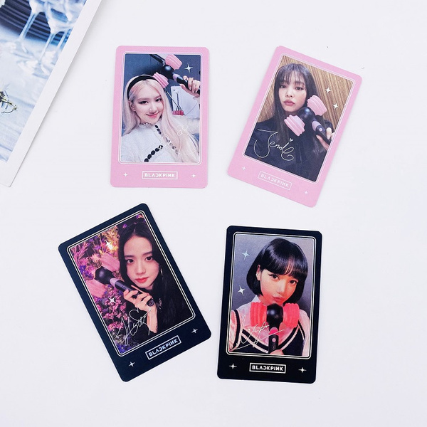 4 Pcs Kpop Star BLACKPINK Mini Laser Card LISA JENNIE ROSE JISOO