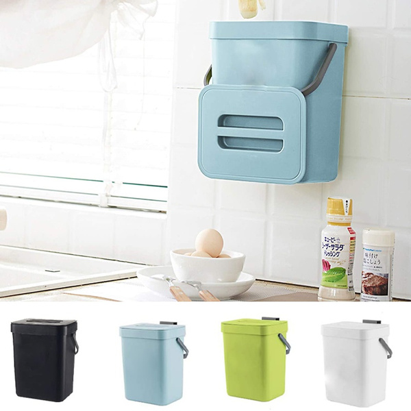 Hanging Small Trash Can with Lid Under Sink for Kitchen,Food Waste Bin