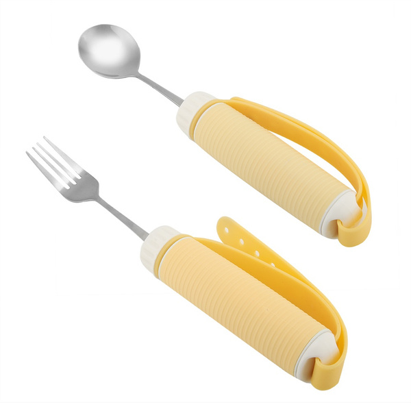 Adaptive Eating Utensils by Celley for Parkinson's, Arthritis, MS, Elderly,  Hand Tremors, Handicapped