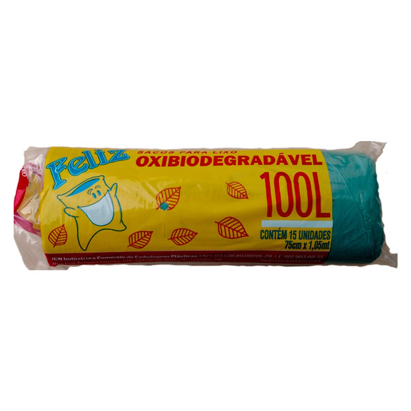 Saco De Lixo Feliz Rolo 1 Unidade De 100 Litros Wish