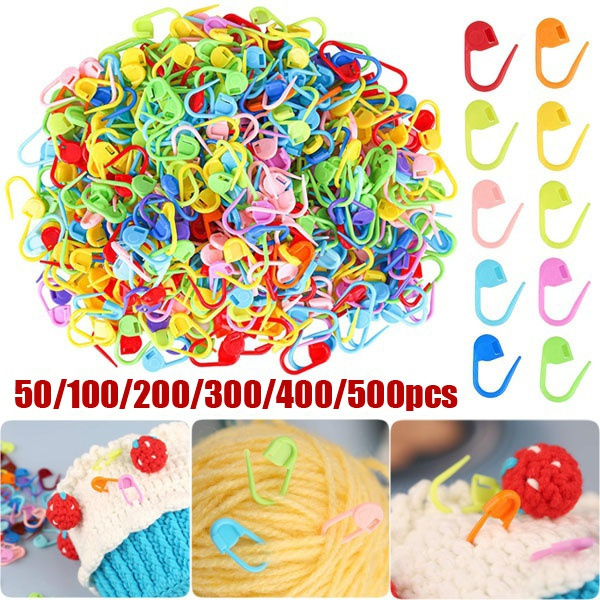 100 PCS Crochet Stitch Markers, Colorful Locking Stitch Markers Plastic Crochet  Stitch Counters Crochet Clips for Weaving, Sewing and Knitting DIY Craft 